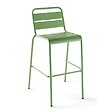 OVIALA - Chaise haute de jardin en métal vert cactus - Palavas - vignette