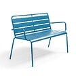 OVIALA - Banc de jardin en métal bleu pacific - Palavas - vignette