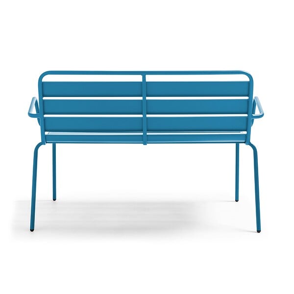 OVIALA - Banc de jardin en métal bleu pacific - Palavas - large