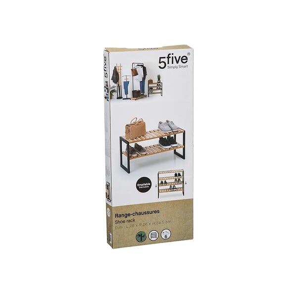 5FIVE - Range chauss bambou/noir 6p - large