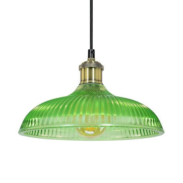 C-CREATION - Suspension en verre vert Pamina - E27 - large