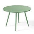 OVIALA - Table basse de jardin ronde en métal vert cactus 50 cm - Palavas - vignette