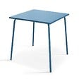 OVIALA - Ensemble table de jardin carrée et 4 fauteuils acier bleu pacific - Palavas - vignette