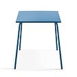 OVIALA - Ensemble table de jardin carrée et 4 fauteuils acier bleu pacific - Palavas - vignette
