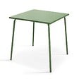 OVIALA - Ensemble table de jardin carrée et 2 chaises acier vert cactus - Palavas - vignette