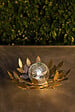 GALIX - Nénuphar solaire métal or verre craquelé 7Lumens 26 cm en PLATEAU - vignette