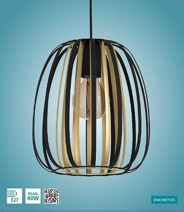 EGLO - Suspension en acier - ENCINITOS - Noir et Or - H 110cm - large
