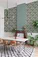 GRANDECO - Papier peint intissé Tribal Leaf bleu - L.0,53x10,05m - vignette