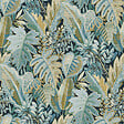 GRANDECO - Papier peint intissé Tribal Leaf bleu - L.0,53x10,05m - vignette