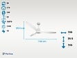 PURLINE - Ventilateur de plafond Réversible  Thermostat Dimmable Wifi Moteur à courant continu Toits en pente Télécommande Lumière à trois tons Hypersilence Mémoire - vignette