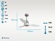 PURLINE - Ventilateur de plafond Réversible  Thermostat Dimmable Wifi Moteur à courant continu Toits en pente Télécommande Lumière à trois tons Hypersilence Mémoire - vignette