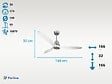 PURLINE - Ventilateur de plafond Wifi Moteur à courant continu Télécommande Hypersilence Mémoire - vignette