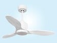 PURLINE - Ventilateur de plafond Réversible  Thermostat Dimmable Wifi Moteur à courant continu Toits en pente Télécommande Lumière à trois tons Hypersilence Mémoire - vignette