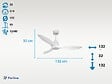 PURLINE - Ventilateur de plafond Réversible  Thermostat Wifi Moteur à courant continu Toits en pente Télécommande Hypersilence Mémoire Shopify Vendible (AUTOMATIQUE) - vignette