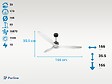 PURLINE - Ventilateur de plafond Réversible  Thermostat Dimmable Wifi Moteur à courant continu Toits en pente Télécommande Lumière à trois tons Hypersilence Mémoire - vignette