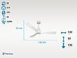 PURLINE - Ventilateur de plafond Réversible  Thermostat Wifi Moteur à courant continu Toits en pente Télécommande Hypersilence Mémoire Shopify Vendible (AUTOMATIQUE) - vignette