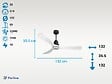 PURLINE - Ventilateur de plafond Réversible  Thermostat Dimmable Wifi Moteur à courant continu Toits en pente Télécommande Lumière à trois tons Hypersilence Mémoire - vignette