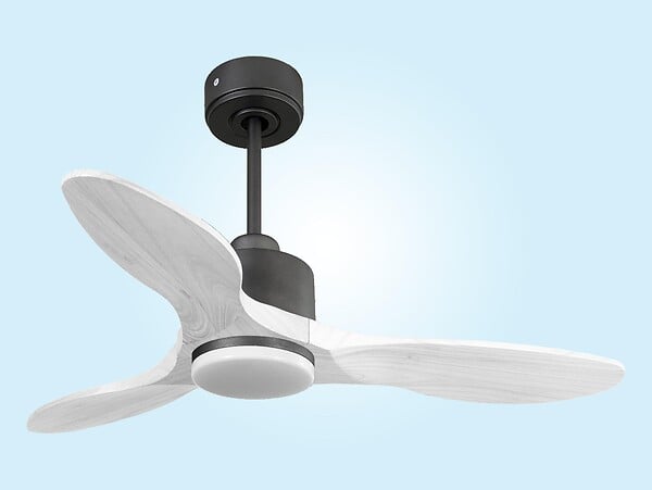 PURLINE - Ventilateur de plafond Réversible  Thermostat Dimmable Wifi Moteur à courant continu Toits en pente Télécommande Lumière à trois tons Hypersilence Mémoire - large