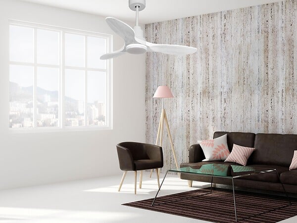 PURLINE - Ventilateur de plafond Réversible  Thermostat Dimmable Wifi Moteur à courant continu Toits en pente Télécommande Lumière à trois tons Hypersilence Mémoire - large