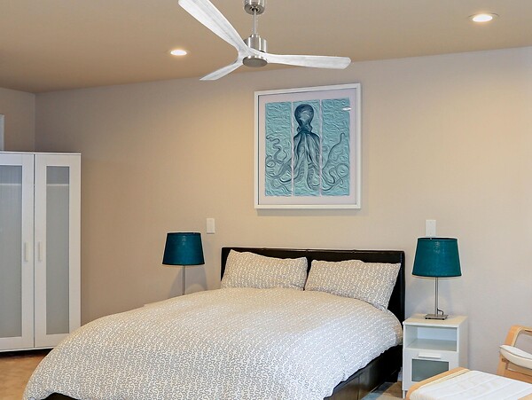 PURLINE - Ventilateur de plafond Réversible  Thermostat Wifi Moteur à courant continu Toits en pente Télécommande Hypersilence Mémoire - large