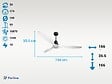 PURLINE - Ventilateur de plafond Réversible  Thermostat Dimmable Wifi Moteur à courant continu Toits en pente Télécommande Lumière à trois tons Hypersilence Mémoire - vignette