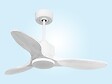 PURLINE - Ventilateur de plafond Réversible  Thermostat Wifi Moteur à courant continu Toits en pente Télécommande Hypersilence Mémoire Shopify Vendible (AUTOMATIQUE) - vignette