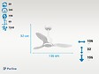 PURLINE - Ventilateur de plafond Réversible  Thermostat Wifi Moteur à courant continu Toits en pente Télécommande Hypersilence Mémoire Shopify Vendible (AUTOMATIQUE) - vignette