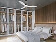 PURLINE - Ventilateur de plafond Réversible  Thermostat Dimmable Wifi Moteur à courant continu Toits en pente Télécommande Lumière à trois tons Hypersilence Mémoire - vignette