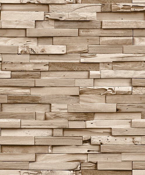 GRANDECO - Papier peint intissé effet bois hêtre - large