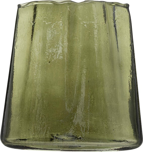 ATMOSPHERA - Vase en verre vert cèdre - H.20cm - large