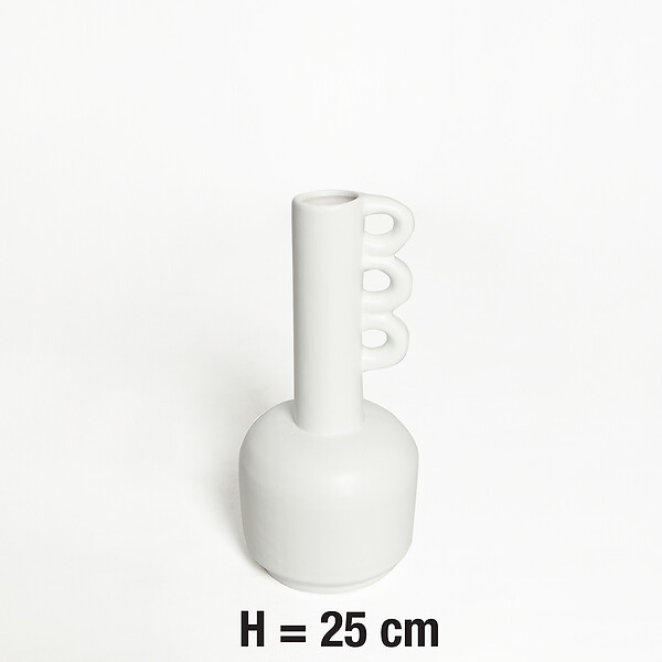 JBY - Vase ceramique diam 12cm h25cm terra blanc - large