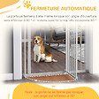PAWHUT - Barrière de sécurité animaux - longueur réglable dim. 74-97,5 cm - porte double verrouillage, ouverture double sens -sans perçage - acier plastique blanc - vignette