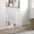 PAWHUT - Barrière de sécurité animaux - longueur réglable dim. 75-95 cm - porte double verrouillage, ouverture double sens -sans perçage - acier ABS blanc - vignette