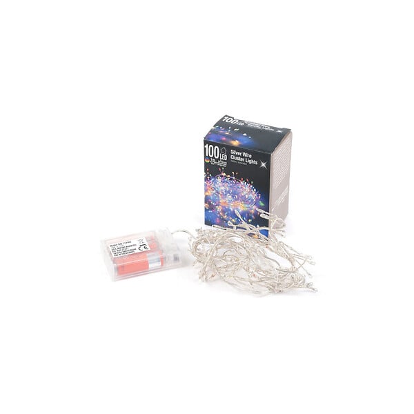 EDM - Guirlande en fil d'argent EDM - esprit de Noël - multicolore - 100 micro-LED - 1,5 m - 71276 - large