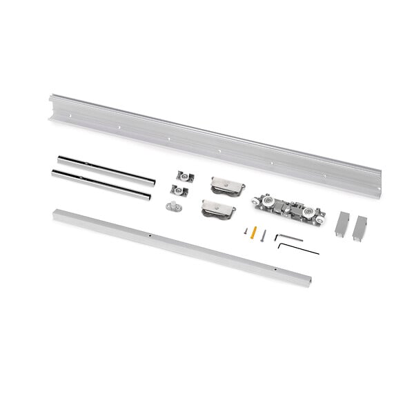 EMUCA - Kit de quincaillerie pour porte coulissante en bois Wall à fermeture souple, Acier et Aluminium et Plastique - large