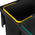 EMUCA - Bac de tri sélectif pour montage latéral sur meuble de cuisine Recycle 2x24litres, Acier, Plastique gris anthracite - vignette