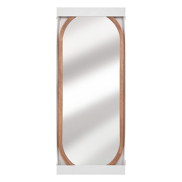 ATMOSPHERA - Miroir mural bois Gianni - Marron - 35x90cm - large