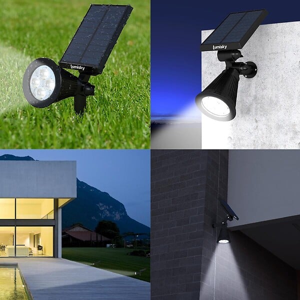 LUMI JARDIN - Spot solaire projecteur SPIKY Blanc froid 100LM - large