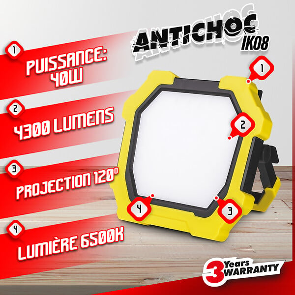 I-WATTS PRO - Projecteur led de chantier 40W   Pro - large