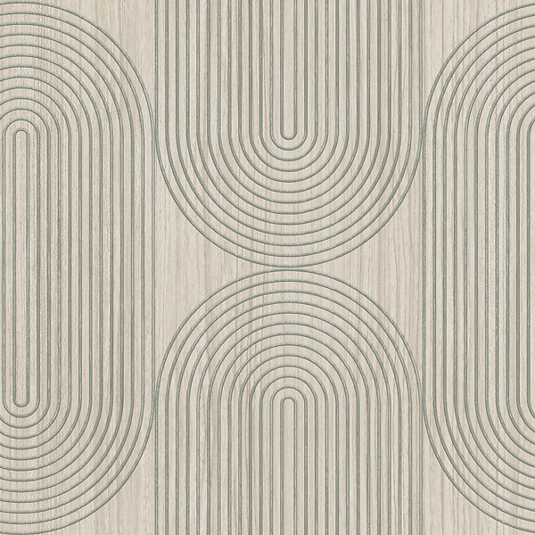 LUTECE - bois cercle vert celadon beige - large