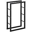 HOMCOM - Etagère porte bois de cheminée porte-bûches design contemporain charge max. 100 Kg dim. 60L x 25l x 100H cm métal noir - vignette