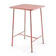 OVIALA - Table haute de jardin carrée en acier argile 70cm - Palavas - vignette
