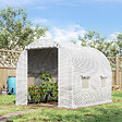 OUTSUNNY - Serre de jardin tunnel 6 m² 3L x 2l x 1,9H m acier galvanisé renforcé diamètre 2,4 cm + PE haute densité fenêtres porte blanc - vignette