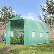 OUTSUNNY - Serre de jardin tunnel 8 m² 4L x 2l x 1,9H m acier galvanisé renforcé diamètre 2,4 cm + PE haute densité fenêtres porte vert - vignette