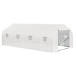 OUTSUNNY - Serre tunnel de jardin dim. 5,93L x 3l x 2H m porte + 8 fenêtres enroulables acier galvanisé bâche PE haute densité blanc - vignette