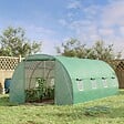 HOMCOM - Serre de jardin tunnel 5,9L x 3l x 2H m châssis tubulaire acier galvanisé renforcé 2,5 cm 8 fenêtres 1 porte vert - vignette