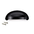EMUCA - Lot de 20 poignées pour meubles Alberic, L77mm, entraxe 64mm, Zamak, Noir - vignette