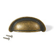 EMUCA - Lot de 20 poignées pour meubles Alberic, L77mm, entraxe 64mm, Zamak, Bronze - vignette