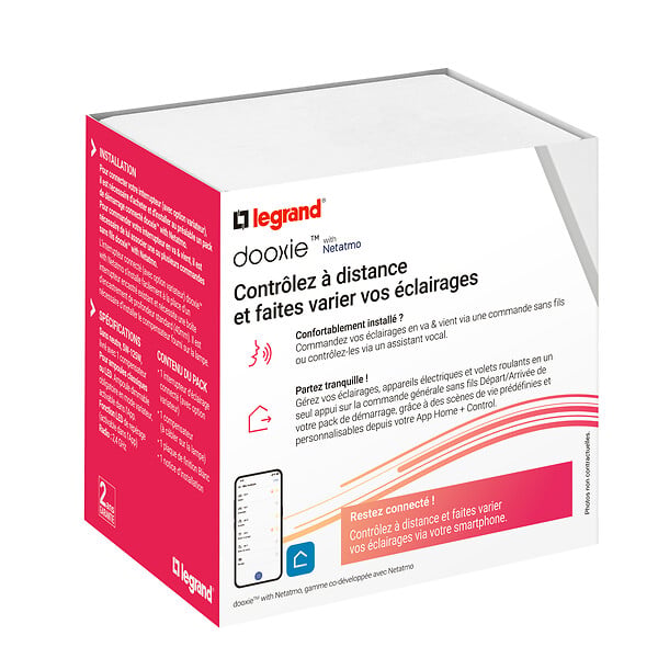 LEGRAND - Interrupteur variateur connecte dooxie with netatmo complet blanc - large