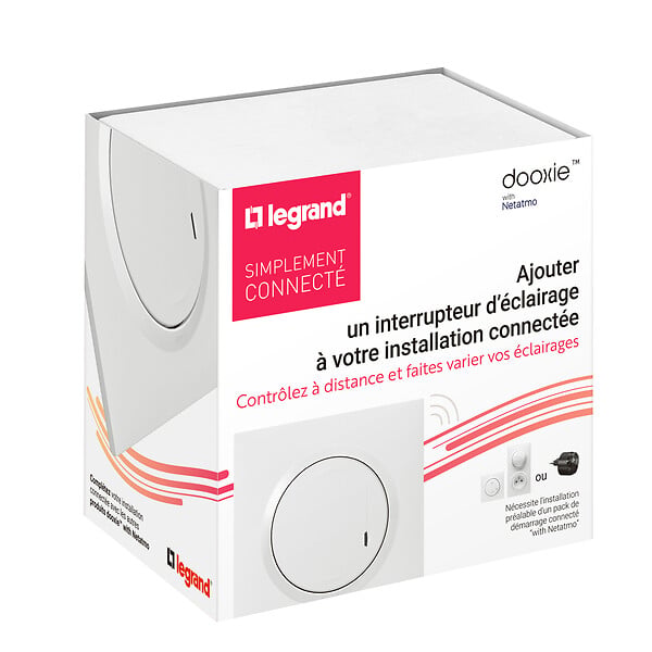 LEGRAND - Interrupteur variateur connecte dooxie with netatmo complet blanc - large